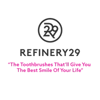 refinery29 logo - "the toothbrushes that'll give you the best smile of your life"