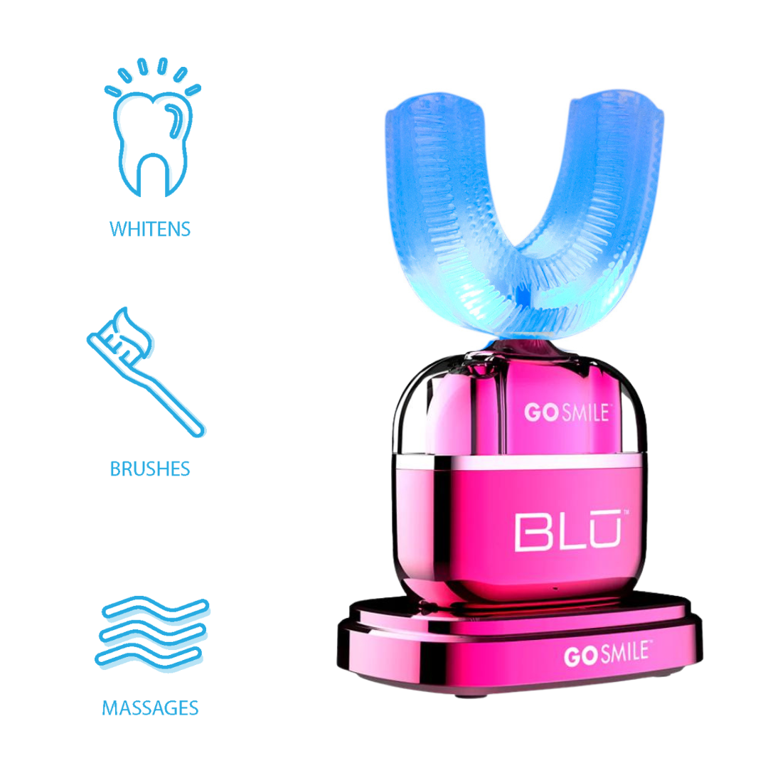 BLU Brushing & Whitening Device in Electric Pink