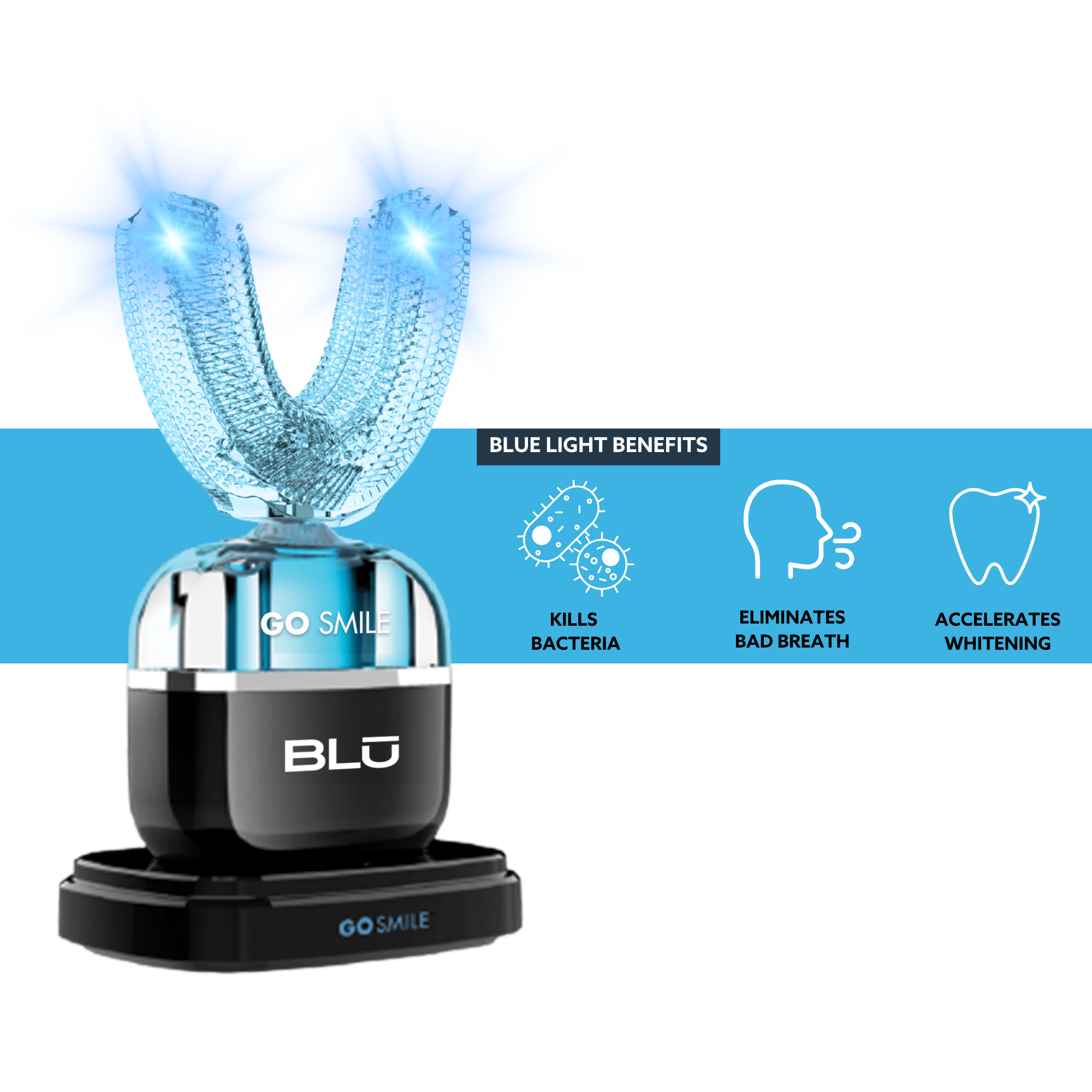 BLU Brushing & Whitening Device in Black
