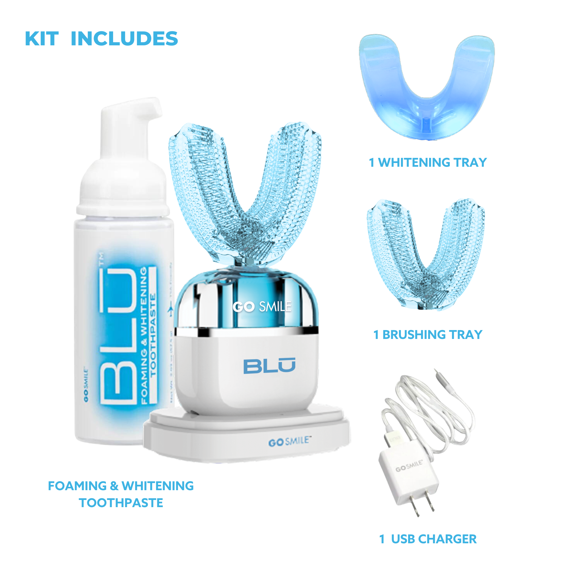 BLU Brushing & Whitening Device in White