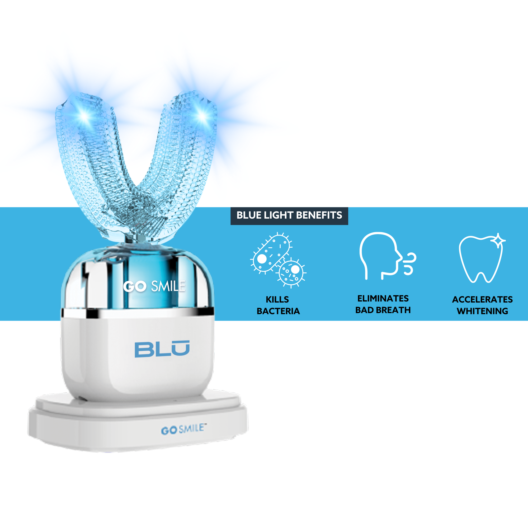 BLU Brushing & Whitening Device in White