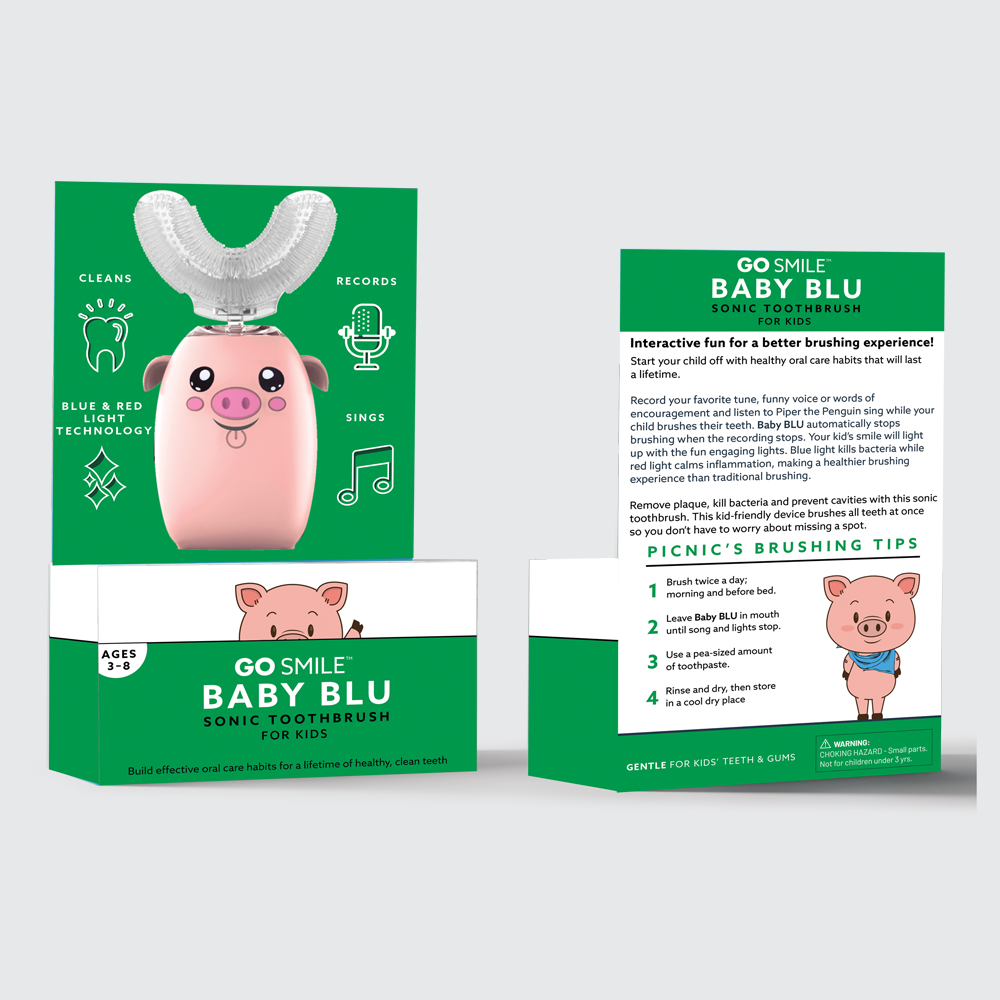 Baby BLU 360° Blue & Red Light Toothbrush - Picnic the Pig