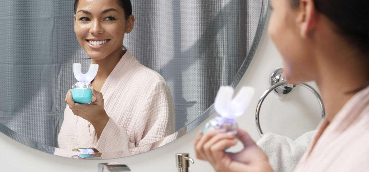 undergoing a whitening treatment