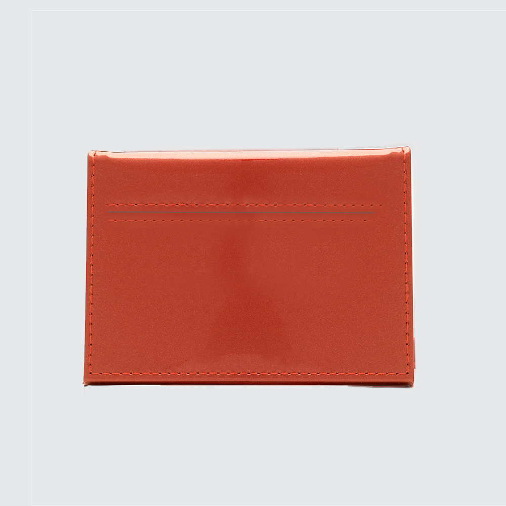 LEATHER CARDHOLDER - ORANGE - COS